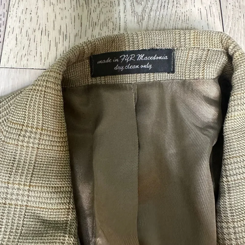 Gianfranco Ruffini‎ Classic Glen Plaid Blazer Professional Business Suit Jacket